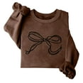thumbnail image 4 of Zpanxa Women's Graphic Print Crewneck Sweatshirt, Long Sleeve Loose Fit Pullover Top for a Casual Streetwear Fashion Style Brown B M, 4 of 4