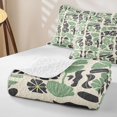 thumbnail image 4 of Erosebridal Vintage Blossom Quilt King, Retro Patchwork King Coverlet Set, Reversible, Sage Charcoal, 3pcs (1 Bedspread and 2 Pillowcases), 4 of 7