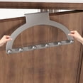 thumbnail image 3 of Over-the-Door Hook Hanger,Non-Perforated Door Rack for Coats Hats Towels,Sturdy Carbon Steel Storage Organizer for Bedroom or Bathroom,Space-Saving Hanging Solution for Renters or Home Use-Black, 3 of 6
