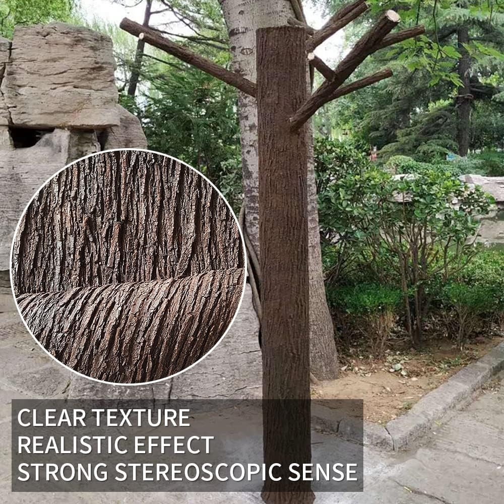 15.7x39.3 Inch Artificial Tree Bark,Simulation Bark Sheet,Waterproof & Moisture-Proof Fake Tree Bark,Cuttable Plant Texture Tree Trunk Cover,for Pillars Pipes Walls Floors Decor