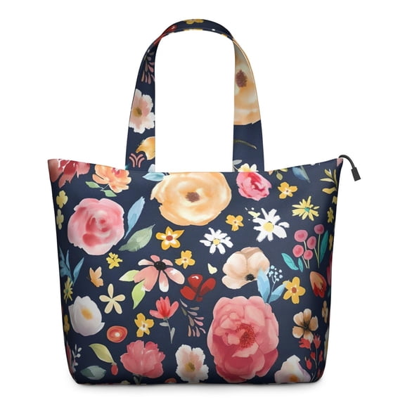 Pioneer Flower Floral Print Pattern Travel Tote Bags for Women Carry On,Large Weekender Bags for Women Travel,Multi Functional Duffle Bag for Work,Shopping,Sports