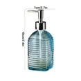 thumbnail image 3 of Horizontal Stripe Soap Dispenser, Soap Glass Dispensers with Pump, Refillable Liquid Bottles for Hand Sanitizer, Lotion, 7.48x2.76in, Blue, 3 of 6