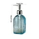 thumbnail image 3 of Botella de Vidrio Azul con Rayas Horizontales para Jabón Líquido | Dispensador de Champú y Gel de Ducha de Presión | Capacidad de 350 Ml | Decoración para El Hogar, Baño y Cocina, 3 of 6