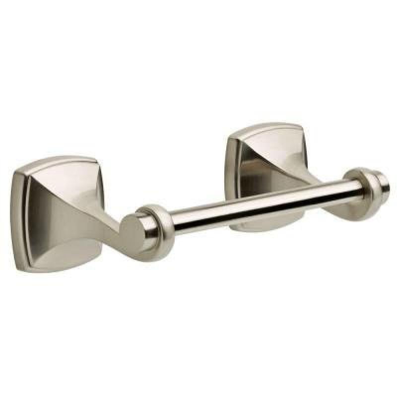 Delta Amaya Pivoting Double Post Toilet Paper Holder in Satin Nickel AMA50SN