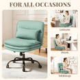 thumbnail image 5 of Homall Cross Legged Wide Seat Office Chair with Wheels,Office Armless Desk Chair, Modern Swivel Computer Task Chair Height Adjustable Vanity Chair,in Fabric,Light Green, 5 of 7