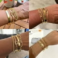 thumbnail image 5 of PJRYC Gold Plated Bangle Cuff Bracelets for Women Non Tarnish Gold Bracelet Stack Jewelry Set for Women Trendy, 5 of 6