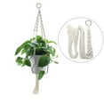 thumbnail image 2 of Plutput Macrame Plant Hangers, 2 Pack Flower Pot Hanger Cotton Rope Plant Hangers Indoor Outdoor Plant Holder for Home Decorations 40 inches(Off-White), 2 of 7