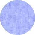 thumbnail image 1 of Ahgly Company Machine Washable Indoor Round Abstract Blue Modern Area Rugs, 6' Round, 1 of 4