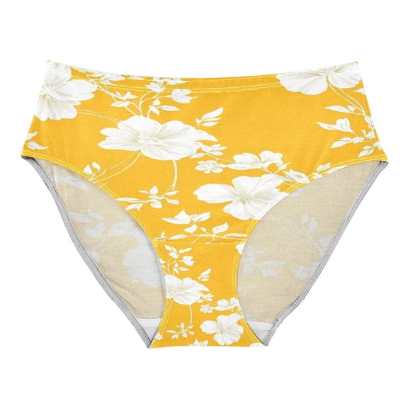 Women's Underwear White Floral Silhouettes Hipster Panties Underwear for women, X-Small