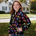 thumbnail image 3 of Uorisanigo Girls Half Zip Collar Sweatshirts Fall Winter Clothes Oversized No Hood Colorful Dog Paw Quarter Zipper Hoodies with Long Sleeve Pullover for Vacation Shopping Exercise Wear, 3 of 7