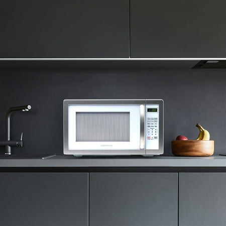 Farberware - Classic 1.1 Cu. Ft. Countertop Microwave Oven - Platinum white