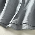 thumbnail image 5 of Women's Vintage Solid Blouses Cotton Linen Button Down Short Sleeve Shirts Summer Loose Crew Neck Casual Boho Tops, 5 of 5