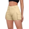 thumbnail image 4 of Yellow Women's Shorts, Women'S High Waist Slim Fit Pocketed Cargo Shorts For Summer Casual Comfort Basketball Shorts For Women,Women's Shorts S, 4 of 9