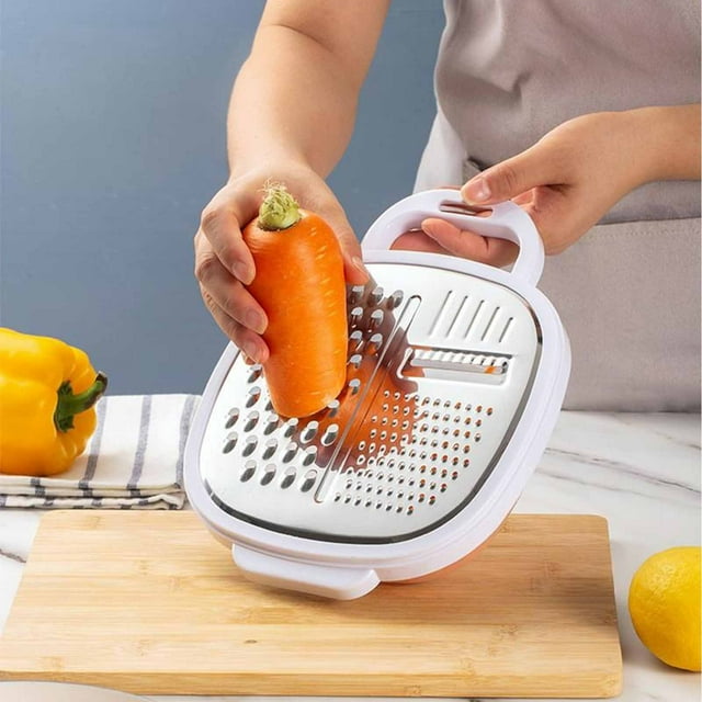 Julienne Peeler Kitchen Tool, Stainless Steel Shredder, Sharp Blade + Easy Clean, Modern Design, For Home Cooking, Vegetable Slicer, Food Prep Cutter, High-Speed Efficiency, Compact Storage Box