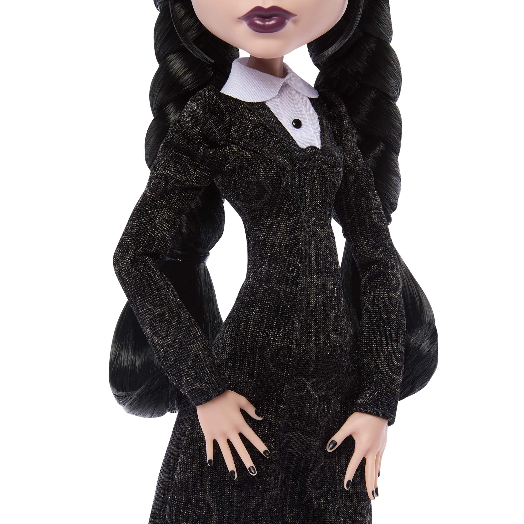 Monster High x Wednesday Collectible Doll, Wednesday Addams in Black Dress with Thing Accessory