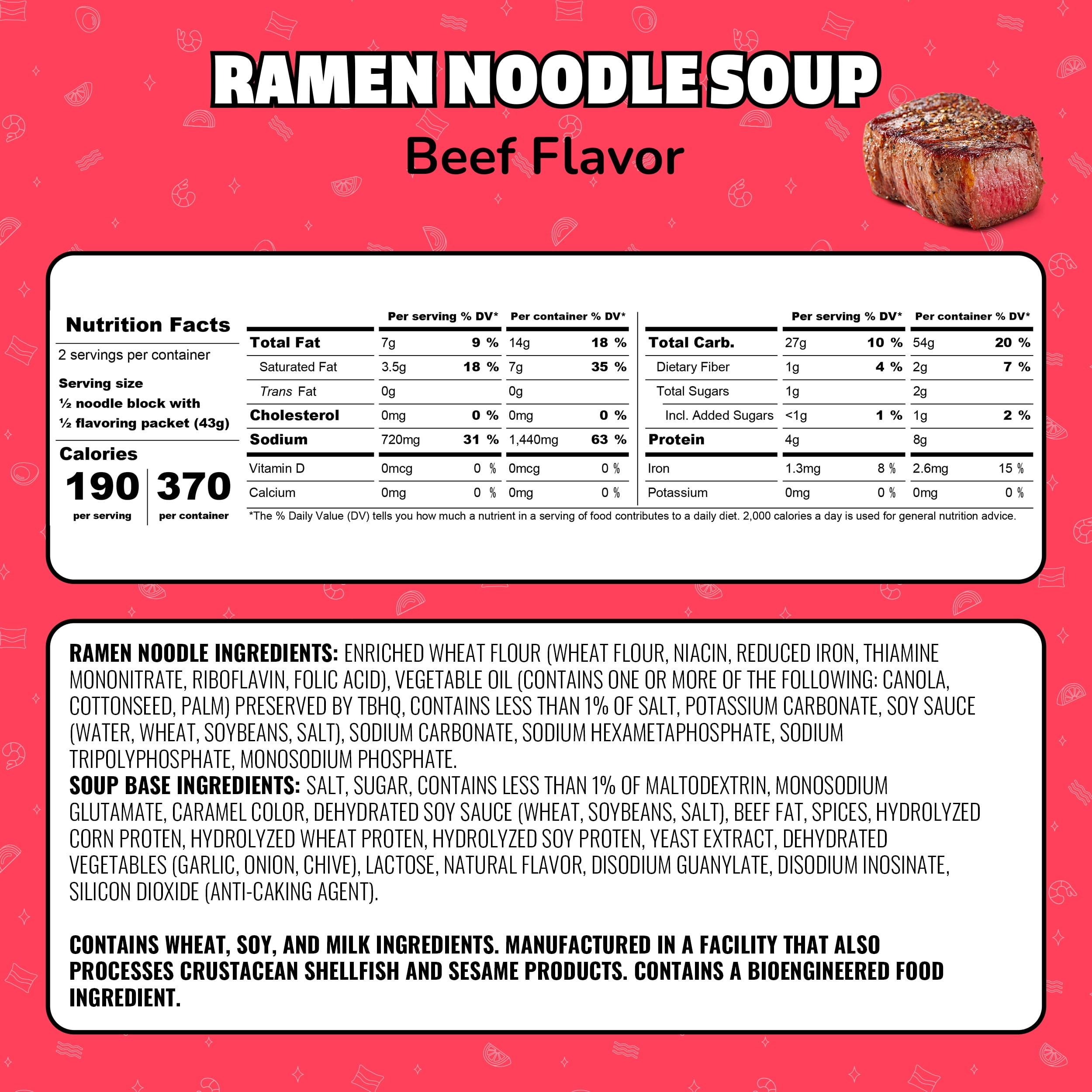 Maruchan Ramen Noodle Soup, Beef Flavor Instant Noodles, 3 oz