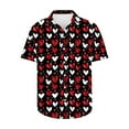 thumbnail image 2 of GERsome Valentine's Day Shirts for Men Love Heart Graphic Summer Short Sleeve Button Down Shirts Beach Vacation Tops S-5XL, 2 of 5