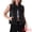 Black, variant on Womens Denim Vest Button Down Jacket Sleeveless Jean Jacket S Dark Blue