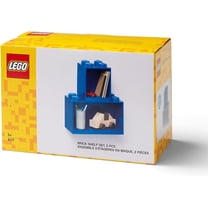 Room Copenhagen Lego Brick Set with 4-Stud and 8-Stud Box Shelves, Blue