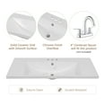 thumbnail image 4 of GDF Studio 36" Single Bathroom Vanity Top with Sink, 3-Faucet Holes, Ceramic Countertop, White, 4 of 5