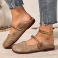 thumbnail image 5 of Viluyesy Womens Ballet Falts, Slip-On Round Toe Trendy Button Comfortable Dressy Mary Jane Shoes Khaki US7.5, 5 of 9