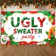thumbnail image 5 of Christmas Theme Ugly Sweater Banner Ugly Sweater Design Christmas Party Banner Snowflake Pattern Colorful Holiday Banner for Christmas Party Ugly Sweater Party Holiday Gathering, 5 of 9