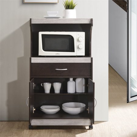 kitchen microwave hodedah chocolate gray cart