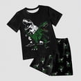 thumbnail image 2 of HCNTES Toddler Baby Boy Clothes Summer Outfit Short Sleeve Dinosaur Print T-Shirt Shorts Set For 18-24 Months 2t 3t 4t 5t 6t Pjs kids(X01-Dark Green,9-10 Years), 2 of 4