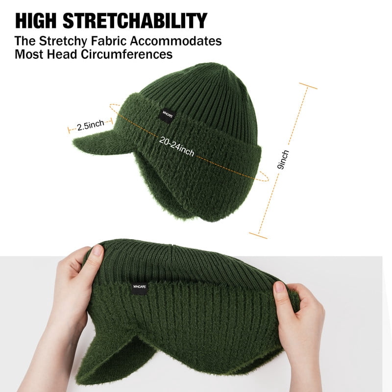 WMCAPS Winter Beanie with Fleece Lining, Brim and Ear Flaps  display picture 1