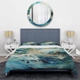 thumbnail image 3 of Designart "Aqua Dream Rush Motion II" Abstract Bedding Covert Set - Abstract Green Modern Bed Set With 2 Shams, 3 of 6