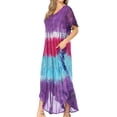 thumbnail image 3 of Sakkas Mika Ombre Floral Caftan Dress - Purple - One Size, 3 of 5