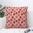 thumbnail image 4 of Wukai Strawberries Premium Polyester Fleece Pillow Covers with Hidden Zipper Closure,Luxuriously Soft and Durable-16"x16", 4 of 7