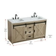 thumbnail image 2 of Elegant Kitchen and Bath Austin 60 Inch Double Bathroom Vanity In Natural Oak, 2 of 14