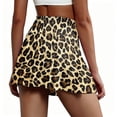thumbnail image 4 of Domzest Women's Leopard Print Skirt Pleated Athletic Skirts High Waisted Tennis Skirt with Built-in Shorts for Golf Running Workout Brown 4XL, 4 of 6