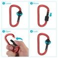 thumbnail image 5 of Uxcell 4 Pack Locking Hook 3" Aluminum D Ring Shape Clip Screw Gate Lock Quick Link for Keychain Outdoor Camping Hiking Red, 5 of 7