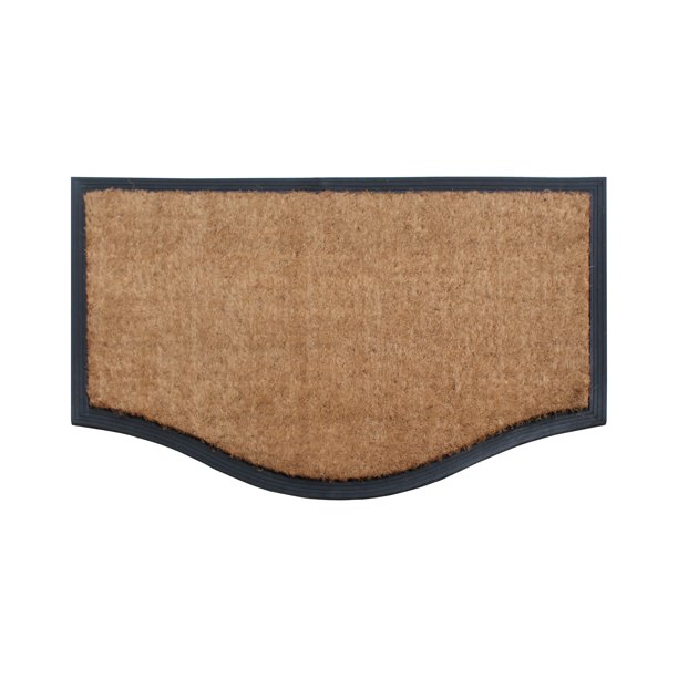 A1HC Rubber And Coir Black/Beige Extra Large Double Doormat,Heavy Duty