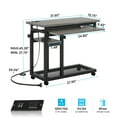 thumbnail image 7 of Tribesigns Small Portable Desk with Power Outlet, Height Adjustable Sofa Couch Bedside Laptop Table Brown, 7 of 7