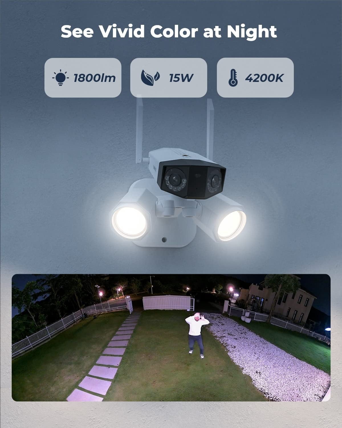 Reolink Duo Floodlight WiFi Dual-Lens 4K Wireless Camera 180° Outdoor Two-Way Audio Security Camera