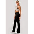 thumbnail image 2 of Buttery Soft Drawstring Waist Flare Pants - Black, 2 of 11