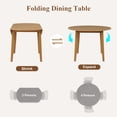 thumbnail image 3 of Drop Leaf Dining Table, Legahome 42" Extendable Round Kitchen Table for 4, Solid Wood Folding Dining Table, Dining Room Table Dinner Table for Kitchen, Breakfast Nook, Brown (Only Table), 3 of 13