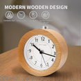thumbnail image 2 of Alarm Clock Analogue Without Ticking, Alarm Clock Wood With Snooze, Retro Alarm Clock Table Clock With Night Light, Alarm Clock Without Radiation Batt, 2 of 5