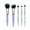 Iridescent Handle + Black-Blue Bristles, variant on 5Pc Crystal Diamond Makeup Brush Set Soft Synthetic Bristles Vegan Cosmetic Brushes Powder Foundation Eyeshadow Lip Concealer Professional Beauty Kit
