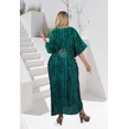 thumbnail image 3 of HAPPY BAY Women's Summer Batik Caftan Long Loungewear Dashiki House Dress V Neck Kaftan Sleepwear for Women Nightgown 2X-3X Lime_D278, 3 of 5