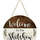 thumbnail image 3 of Letrero colgante decorativo de madera estilo campestre redondo para decoración de casa de campo Sywqhk Libre de BPA, 3 of 5
