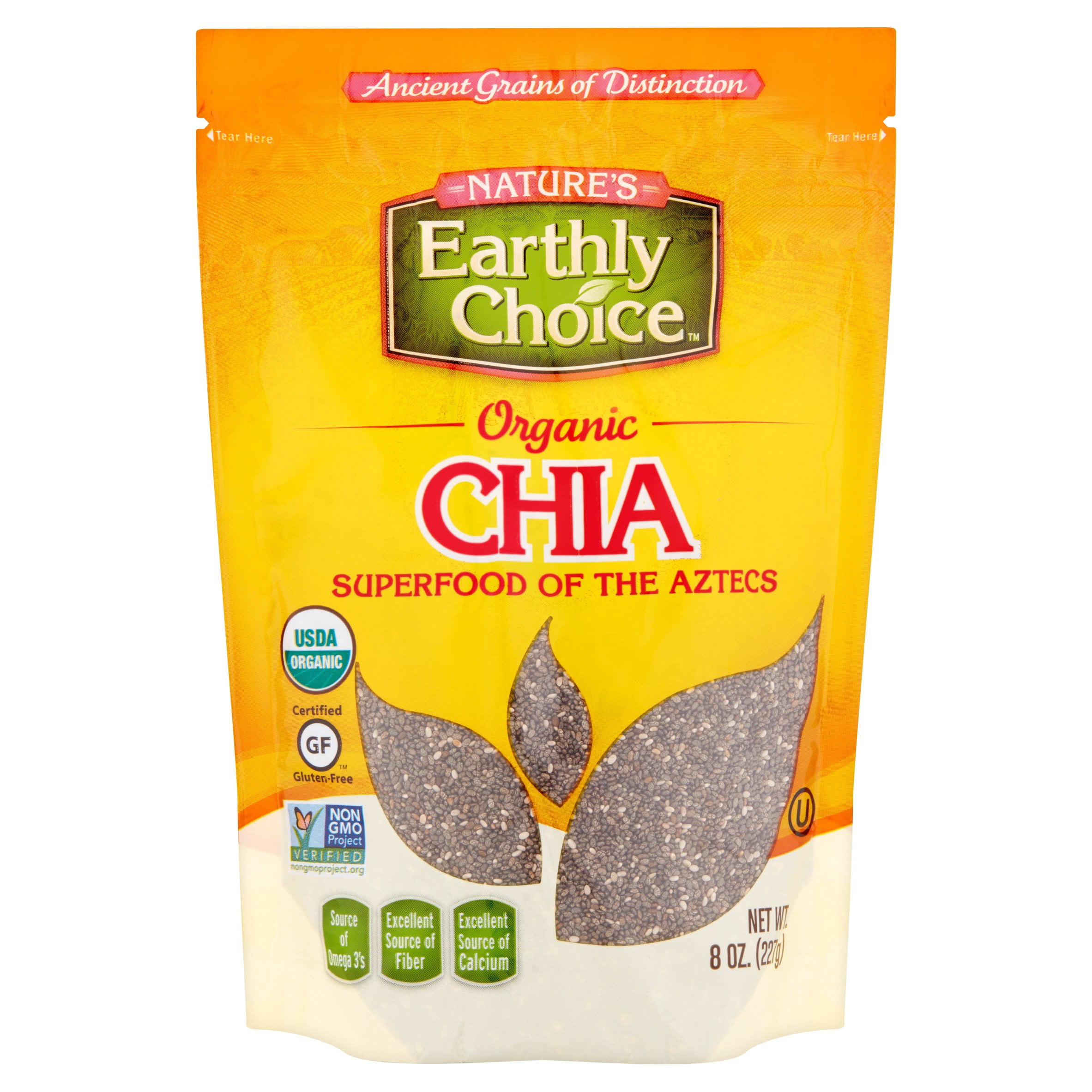 Nature's Earthly Choice Organic Chia, 8 oz, 6 pack