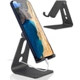 thumbnail image 1 of Soporte para Celular, Universal Multiángulo Ajustable, Plegable de Aluminio, Compatible con iPhone 16/15/14/13 Pro MAX, Galaxy S24 S23 S22 Ultra, Huawei, Redmi (Plata),Negro, 1 of 9