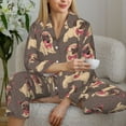 thumbnail image 6 of Disketp Cut Pug Pajamas Set Long Sleeve Sleepwear Womens Button Down Nightwear Pj Sets-{designName}-X-Large, 6 of 7
