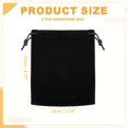 thumbnail image 2 of Bolsa para auriculares Uxcell 2 Pcs 4.72x3.94 pulgadas Funda de transporte para auriculares de diadema suave con cordón negro, 2 of 6