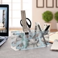 thumbnail image 4 of BZSMCE Acrylic 4 Compartments Pencil Holder Organizer Makeup Brush Holder In Blue Floral Crown Bunny Pattern, 4 of 7