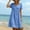Blue, variant on Women's Square Neck Short Sleeve Babydoll Midi Dresses Eyelet Hollow Hem Solid Color 100% Cotton Casual Dress for Daily Wear in Spring Summer S-3XL